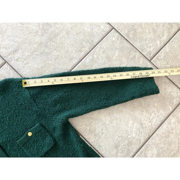 Vintage Tanner Cardigan Knit Woolite Womens Large Green Gold Buttons Grandma - Picture 6 of 8